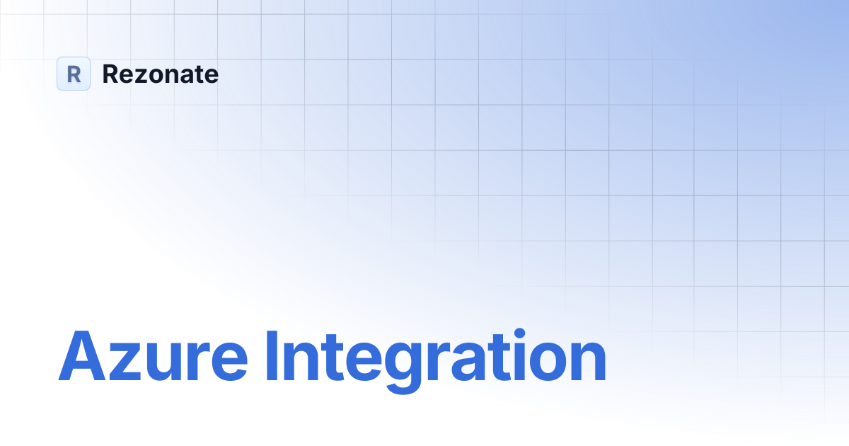 Azure Integration | Rezonate